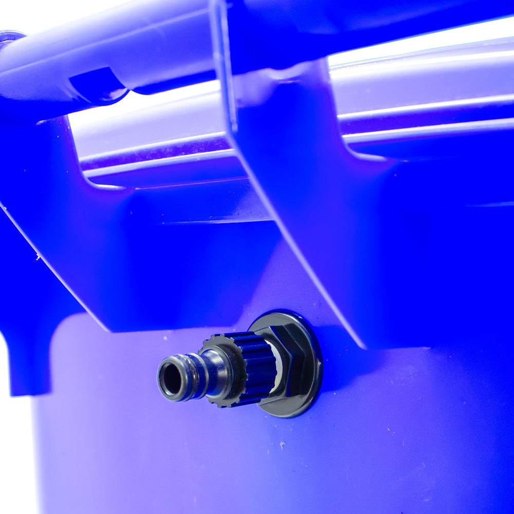 240 Litre Mobile Water Wheelie Bin Buffer Tank with Overflow Cut-off Float Valve
